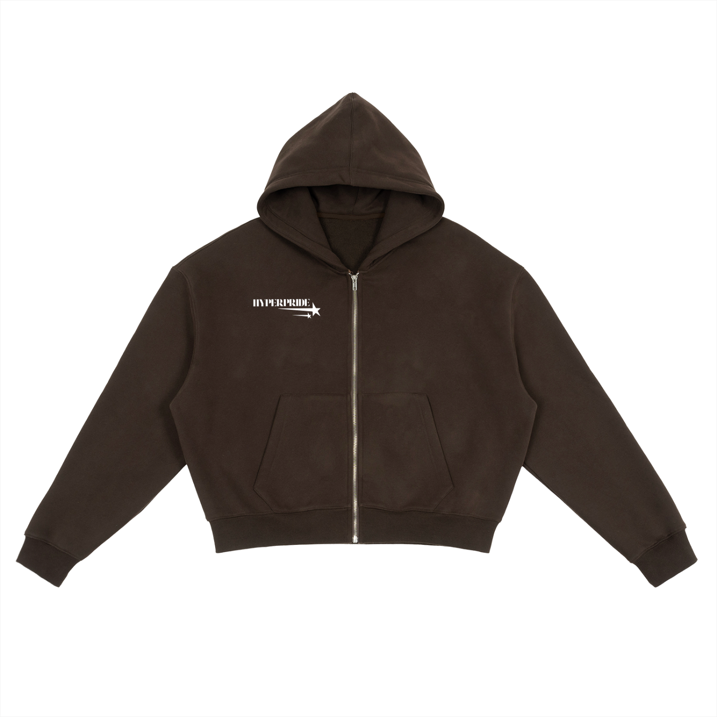 Brown Fleece Zip-Up Hoodie