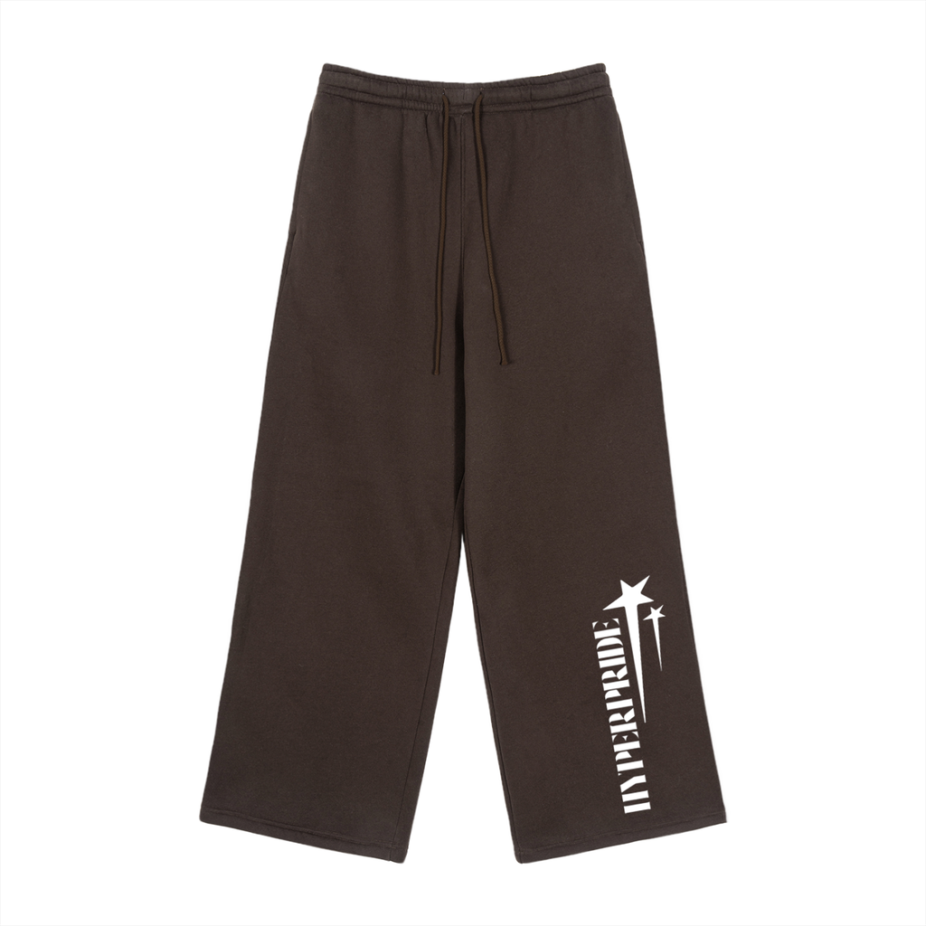 Brown Straight-Leg Sweatpants