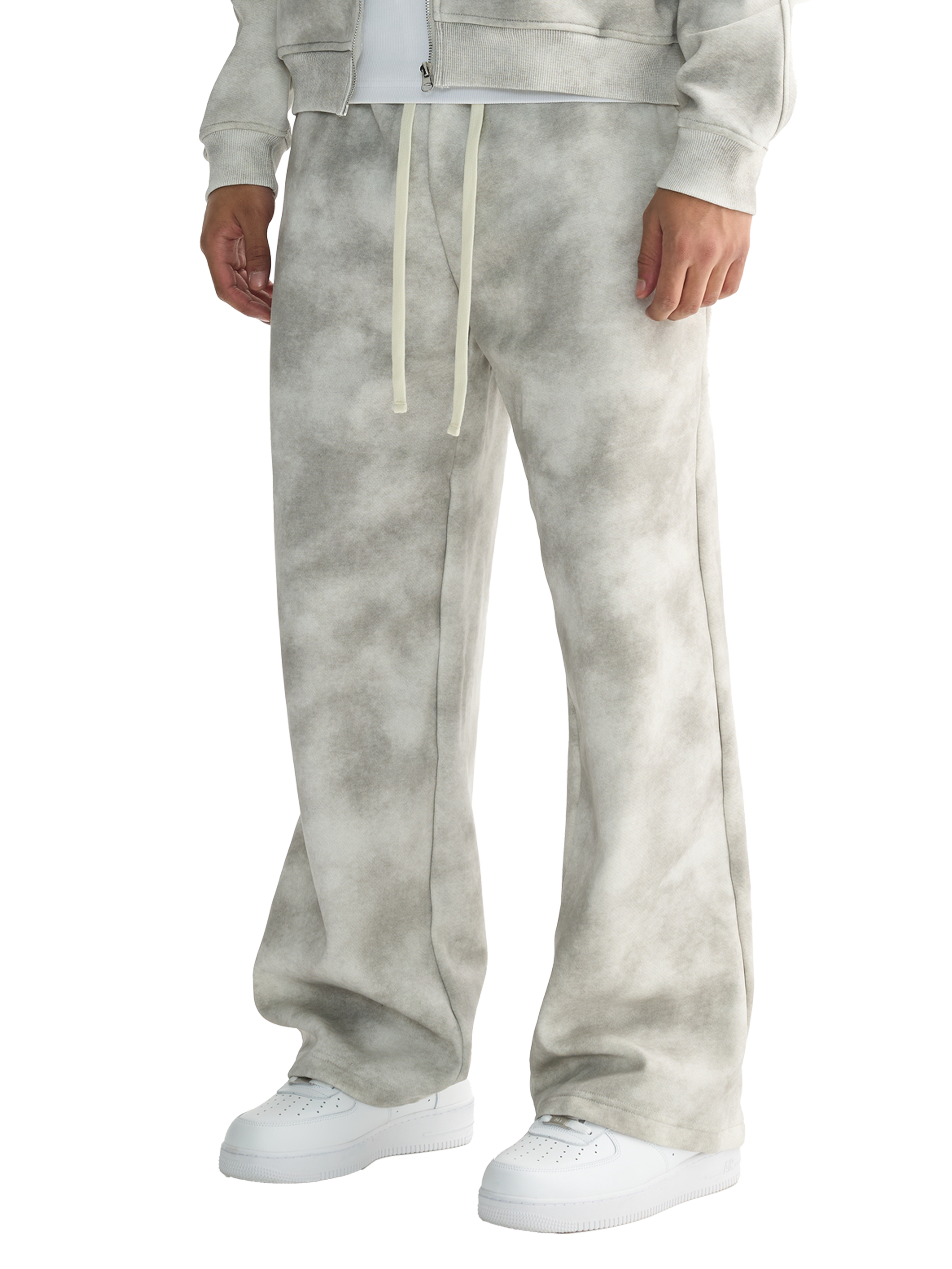 Cream Washed Fleece Sweatpants