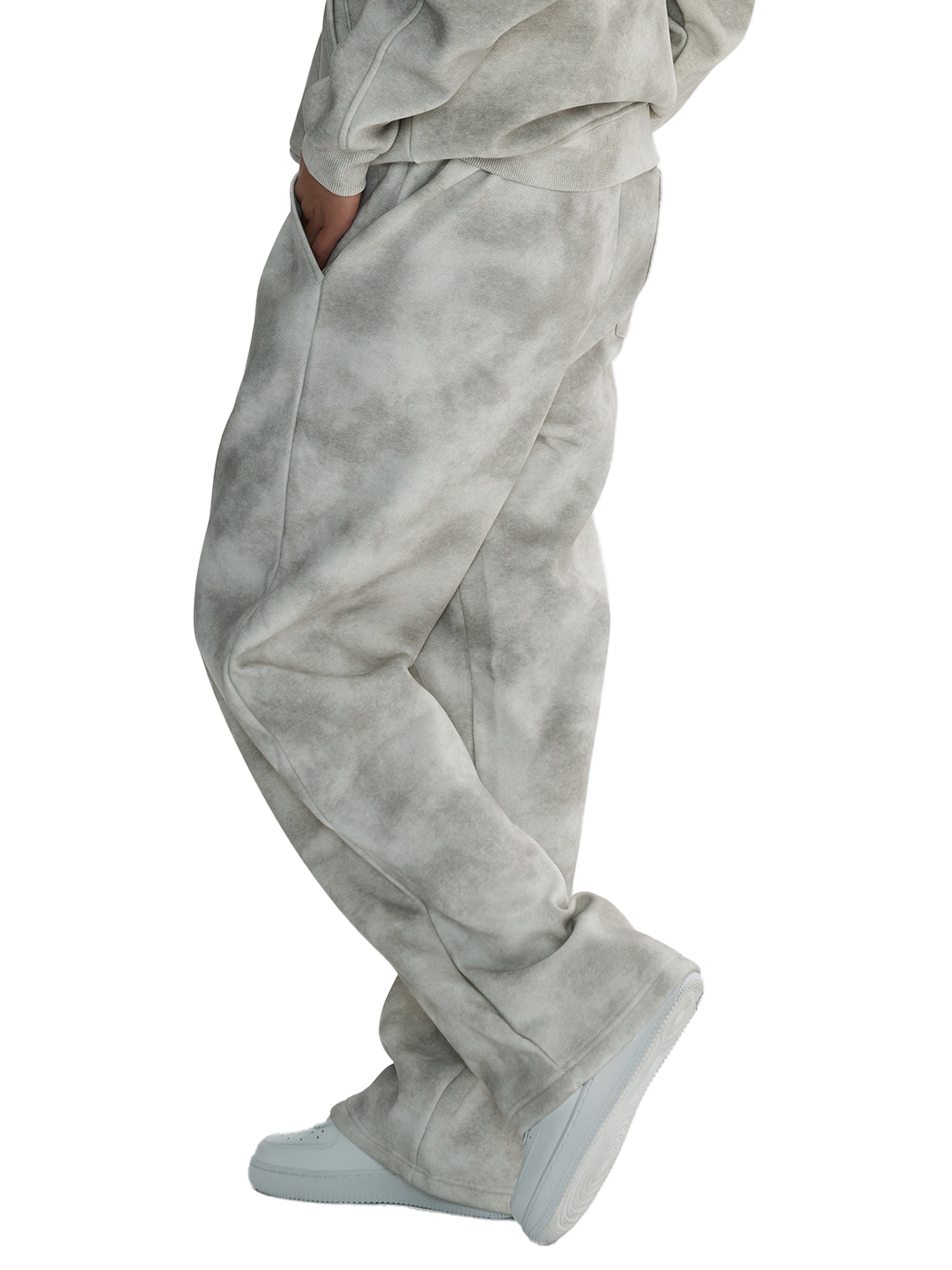 Cream Washed Fleece Sweatpants