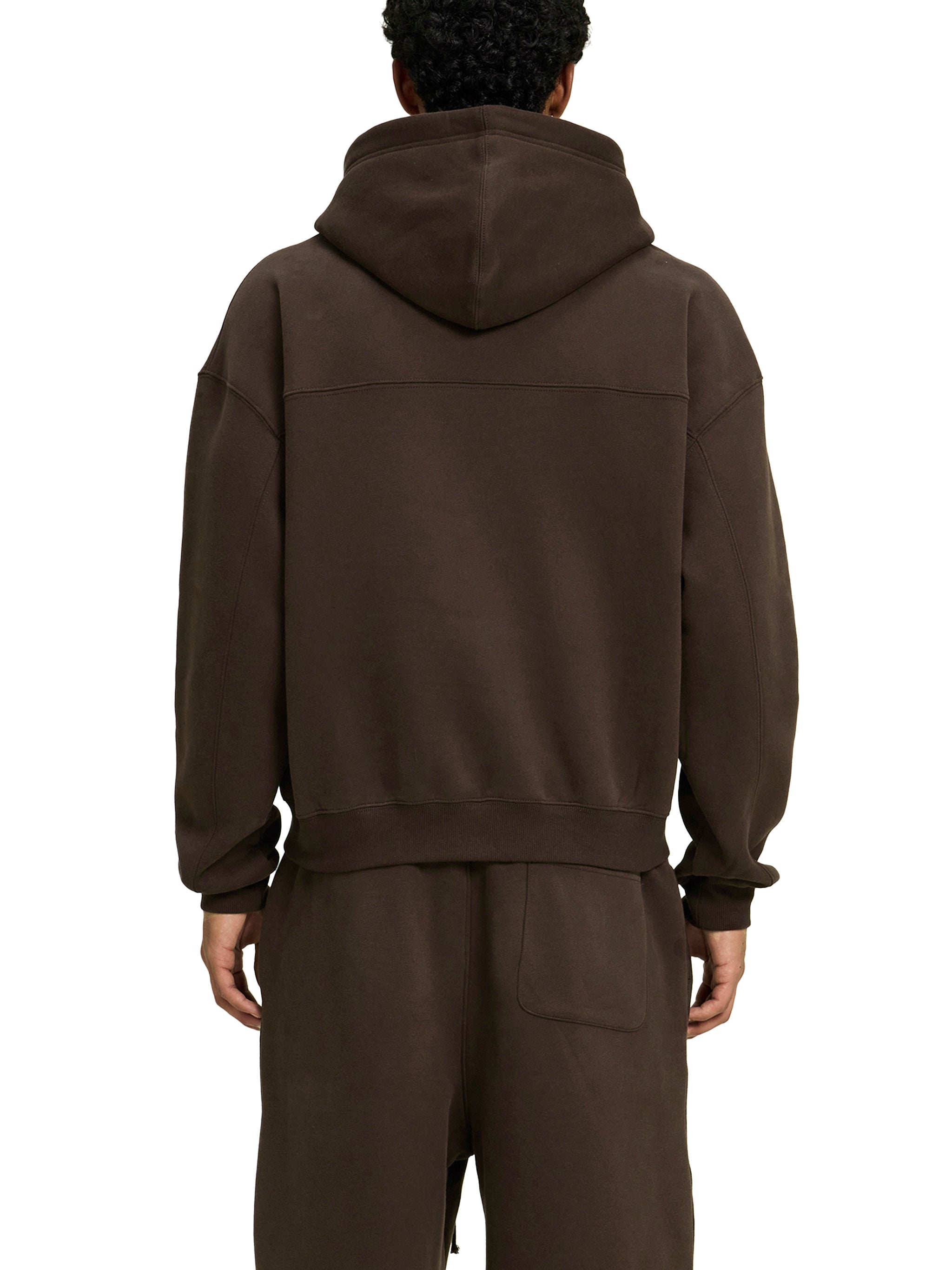 Brown Fleece Zip-Up Hoodie