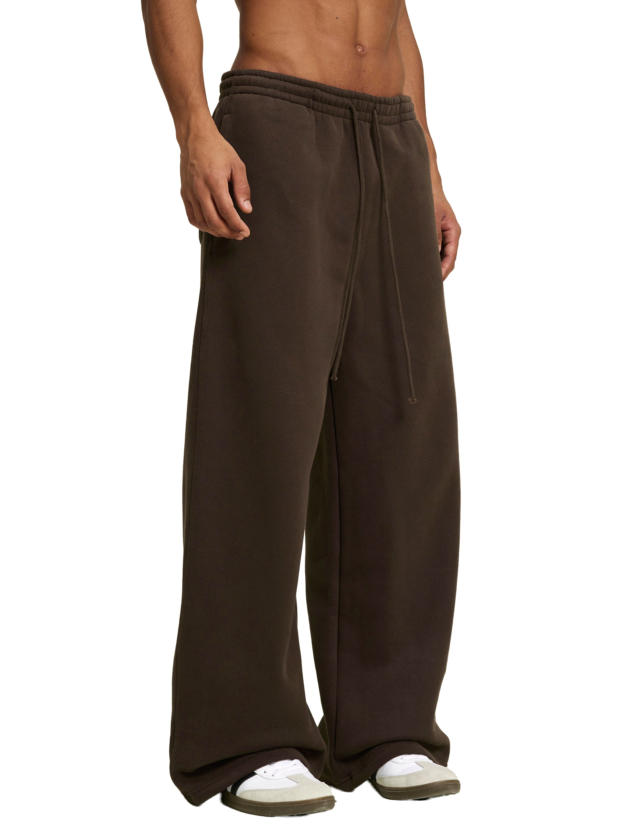 Brown Straight-Leg Sweatpants